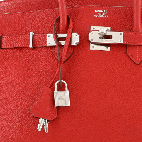 Hermes Birkin Handbag Rouge Vif Togo #78163H12B - Picture 6 of 13